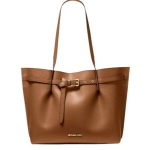 Michael Kors Tan Leather Tote with Belt Detail